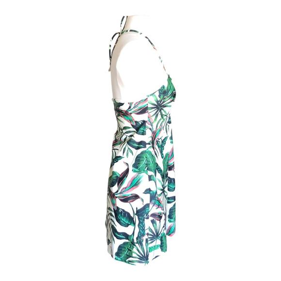 Andie NWT Waikiki Coverup Ruched Gathering Halter Bandeau Dress Tropical Prt XS - Picture 5 of 14